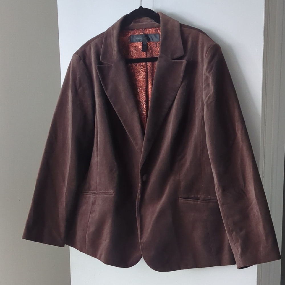 Apostrophe Brown Velvet Blazer